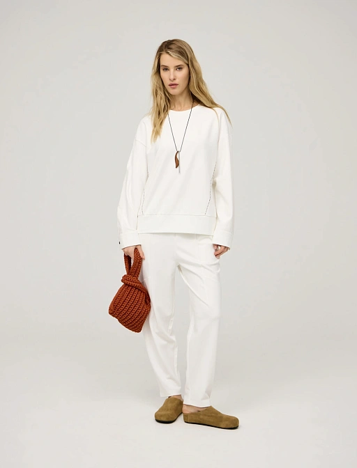 Белый свитшот из хлопка