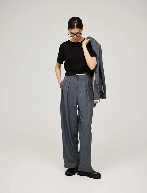 Серые брюки "Необработанный срез"